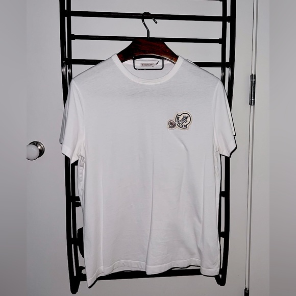 Moncler Men’s Large T-shirt White Double Badge